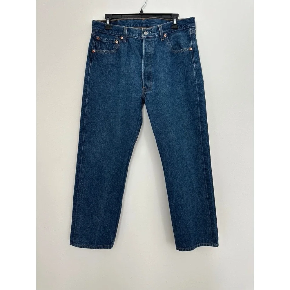 Vintage Levis 501xx Jeans 36x31 Indigo Raw Denim 0000 Batwing Y2K 2000